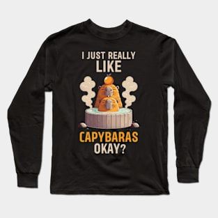 Kawaii Capybara Meme Long Sleeve T-Shirt